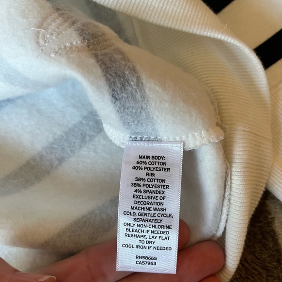 Caslon Striped Pullover Sweatshirt with Sequin Lips M - Picture 4 of 6